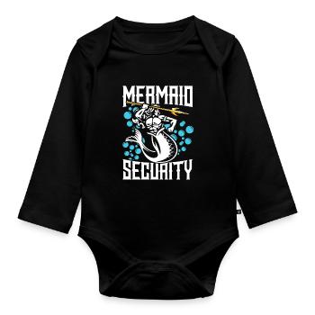 Mermaid Security Meerjungfrau - Body Bébé bio manches longues - noir - Devant