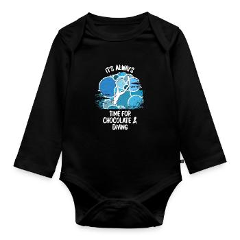 Taucher tauchen Sporttaucher Gerätetauchen - Baby Bio-Langarm-Body - Schwarz - Vorne