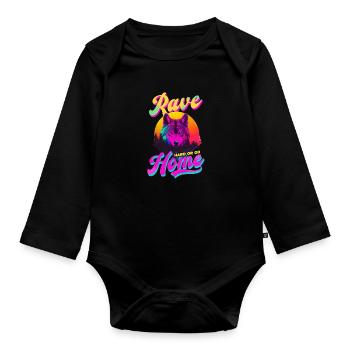 Edm Rave Rave Hard Go Home - Organic Longsleeve Baby Bodysuit - black - Front
