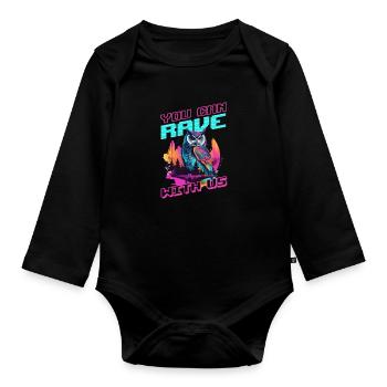 Edm Rave You Can Rave Owl - Organic Longsleeve Baby Bodysuit - black - Front