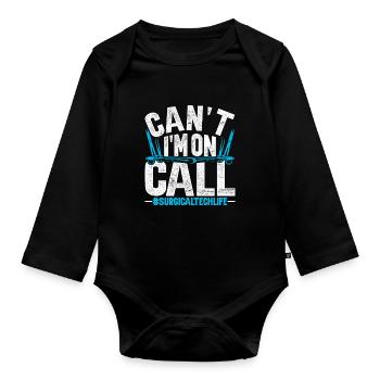 Chirurgischer Assistent I'm On Call - Baby Bio-Langarm-Body - Schwarz - Vorne
