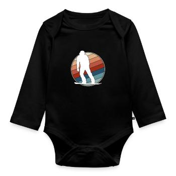 Snowboard Rétro - Body Bébé bio manches longues - noir - Devant