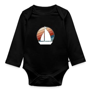 Rétro de la voile - Body Bébé bio manches longues - noir - Devant