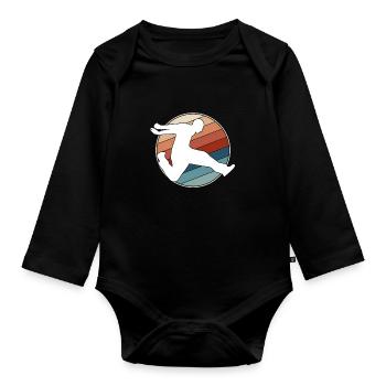 Parkour Retro - Organic Longsleeve Baby Bodysuit - black - Front