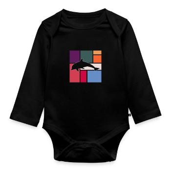 Delfin - Baby Bio-Langarm-Body - Schwarz - Vorne