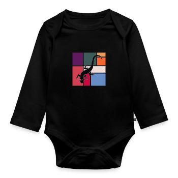 Eidechse - Baby Bio-Langarm-Body - Schwarz - Vorne