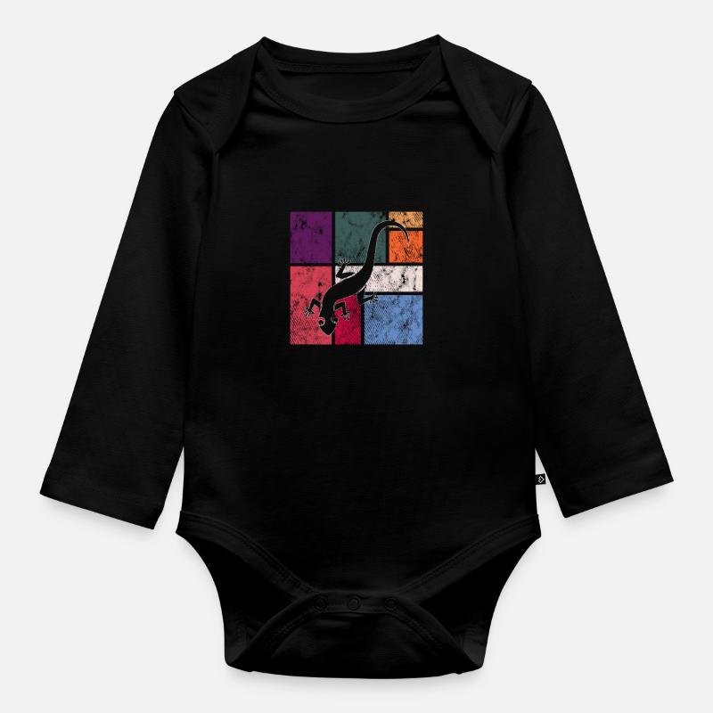 Eidechse - Baby Bio-Langarm-Body - Schwarz
