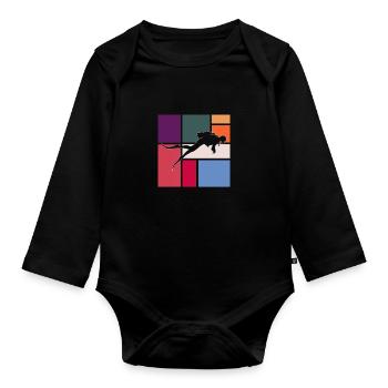 Plonger - Body Bébé bio manches longues - noir - Devant