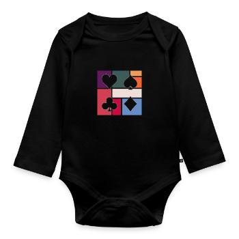 Poker - Baby Bio-Langarm-Body - Schwarz - Vorne