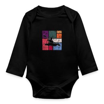 Canoe - Organic Longsleeve Baby Bodysuit - black - Front