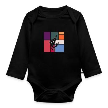 Kite - Organic Longsleeve Baby Bodysuit - black - Front