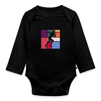 Faire du jogging - Body Bébé bio manches longues - noir - Devant