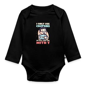 Couponer Verwenden Sie Coupons an den Tagen am Ende Y - Baby Bio-Langarm-Body - Schwarz - Vorne