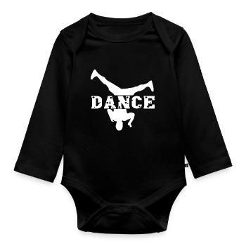 Breakdance I Love Breakdance - Organic Longsleeve Baby Bodysuit - black - Front