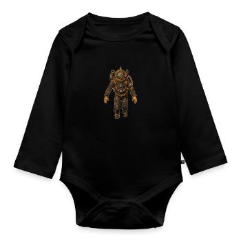 Tauchen Taucher Kommerzielles Tauchen - Baby Bio-Langarm-Body - Schwarz - Vorne