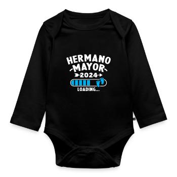 Big Brother 2024 loading - Organic Longsleeve Baby Bodysuit - black - Front
