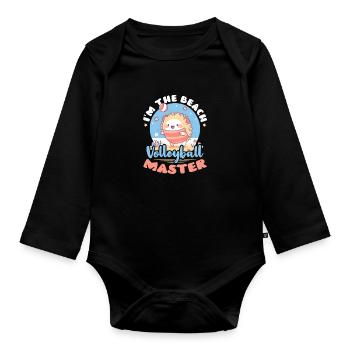 Beach Volleyball I'm The Beach Volleyball Master - Organic Longsleeve Baby Bodysuit - black - Front