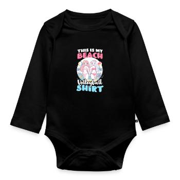 Beach Volleyball My Beach Volleyball Outfit - Organic Longsleeve Baby Bodysuit - black - Front