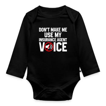 Weird broker - Organic Longsleeve Baby Bodysuit - black - Front