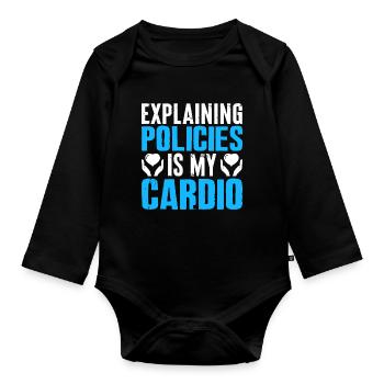 Funny insurance broker - Organic Longsleeve Baby Bodysuit - black - Front