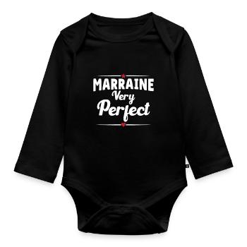 Marraine very perfect - Body Bébé bio manches longues - noir - Devant