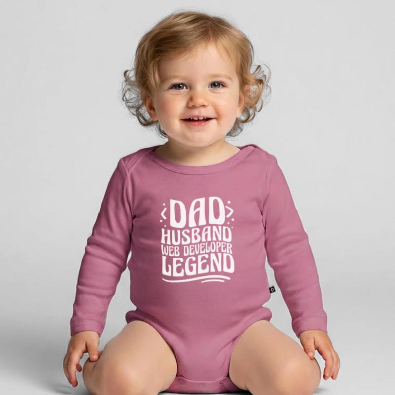 Web Developer Web Developer Organic Longsleeve Baby Bodysuit