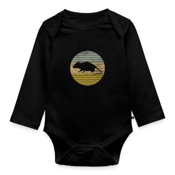 Mouse - Organic Longsleeve Baby Bodysuit - black - Front