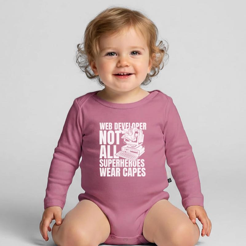 Web Developer Web Developer Organic Longsleeve Baby Bodysuit