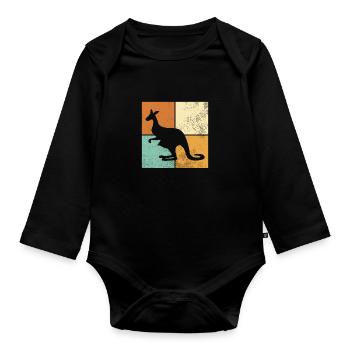 Känguru - Baby Bio-Langarm-Body - Schwarz - Vorne