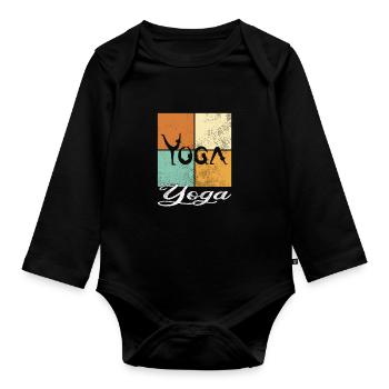 Yoga - Body Bébé bio manches longues - noir - Devant