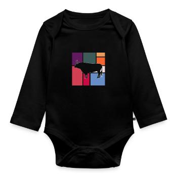 Bull - Organic Longsleeve Baby Bodysuit - black - Front