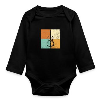 Geige - Baby Bio-Langarm-Body - Schwarz - Vorne