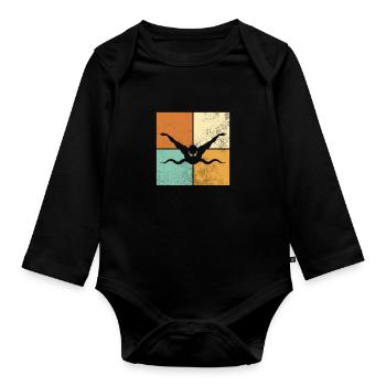 Nager - Body Bébé bio manches longues - noir - Devant