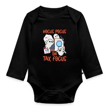 Hocus-pocus sur le comptable fiscal Halloween - Body Bébé bio manches longues - noir - Devant