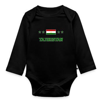 Tadjikistan (en anglais) - Body Bébé bio manches longues - noir - Devant