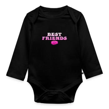 best friends - Baby Bio-Langarm-Body - Schwarz - Vorne