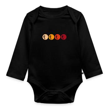 Kite Surfing Retro - Organic Longsleeve Baby Bodysuit - black - Front