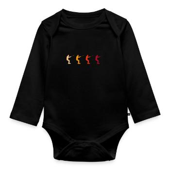 Kite Surf Retro - Organic Longsleeve Baby Bodysuit - black - Front