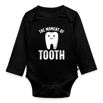 Funny Dental Lab Technician Dentist - Organic Longsleeve Baby Bodysuit - black - Front