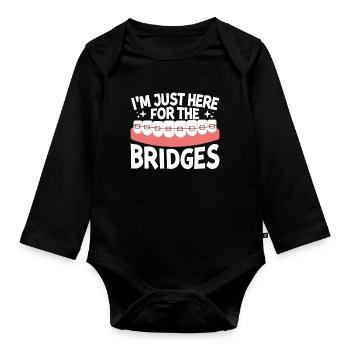 Funny Dental Lab Technician Dentist - Organic Longsleeve Baby Bodysuit - black - Front