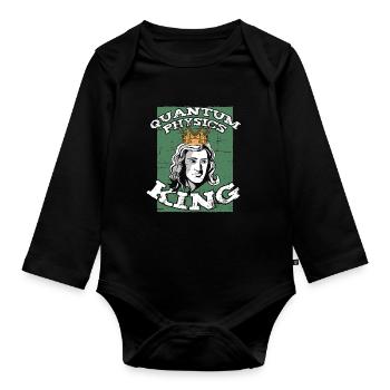 Physics Phyker King Quantum Physics - Organic Longsleeve Baby Bodysuit - black - Front