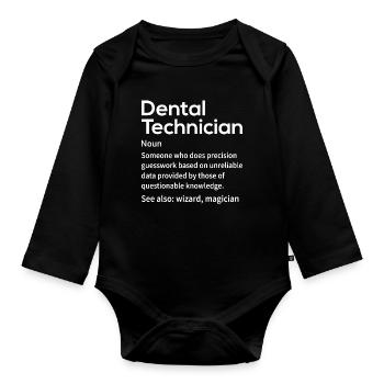 Drôles de prothésistes dentaires - Body Bébé bio manches longues - noir - Devant