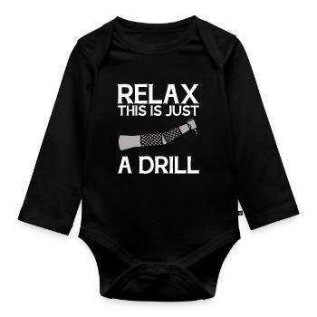 Funny Dental Lab Technician Dentist - Organic Longsleeve Baby Bodysuit - black - Front