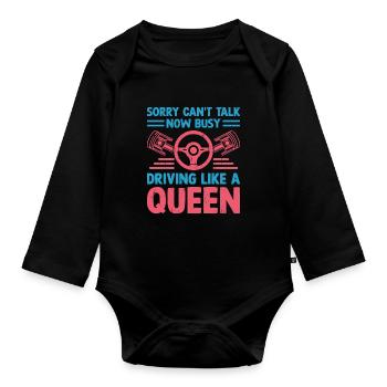 Driving License Passed New Driver Permit Driving S - Organic Longsleeve Baby Bodysuit - black - Front