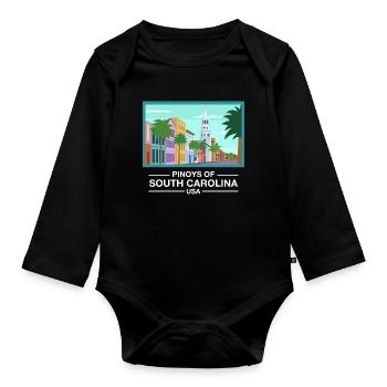 South Carolina Fil-Am Design für stolze Pinoys - Baby Bio-Langarm-Body - Schwarz - Vorne