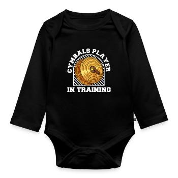 Fan train marching band cymbal - Organic Longsleeve Baby Bodysuit - black - Front