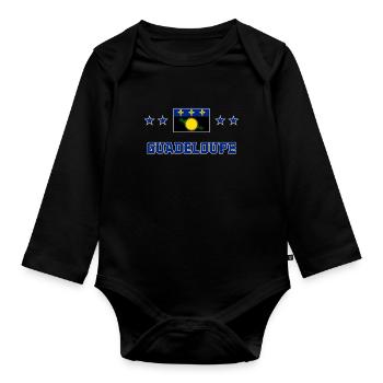 Guadeloupe - Baby Bio-Langarm-Body - Schwarz - Vorne