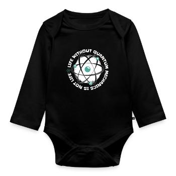 Physics Phyker Lustig Quantum Physics - Organic Longsleeve Baby Bodysuit - black - Front