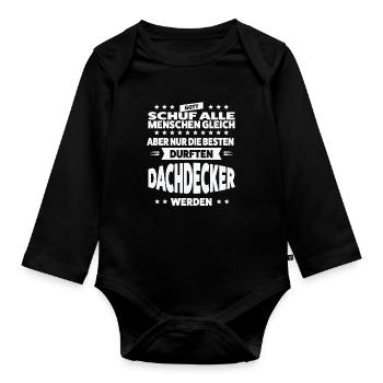 Dachdecker Beruf Dachdeckermeister Geschenk - Baby Bio-Langarm-Body - Schwarz - Vorne