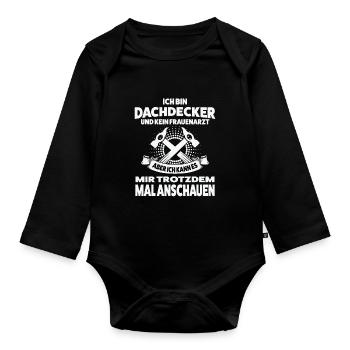 Dachdecker Beruf Dachdecken Geschenk - Baby Bio-Langarm-Body - Schwarz - Vorne